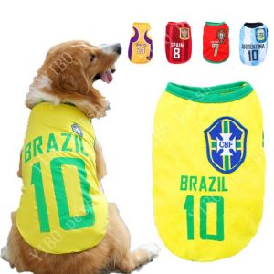 Pets Supplies מיטה מרובעת Dog Clothes World Cup Jersey Spring Summer Dog Vest Teddy Golden Samo