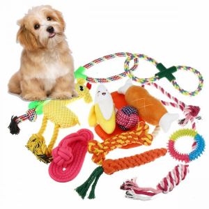 Pets Supplies משחקי משיכה לכלב חבילה 12x מוצרים ,צעצועים + כדורים ללעיסה + חבלים למשיכה